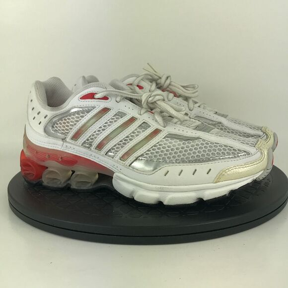 Adidas Bounce White/Red Athletic Running Shoes 381060 Women's Size 7 (6Y) - Picture 3 of 12